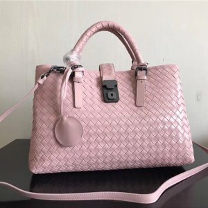 Bottega Veneta Roma small intrecciato leather tote Pink